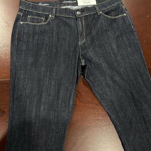 Liz Claiborne Women’s Size 16 Boyfriend Skinny Rinse Wash Dark Blue Jeans